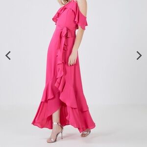 BCBGMaxAzria Pink Ruffle Wedding Dress